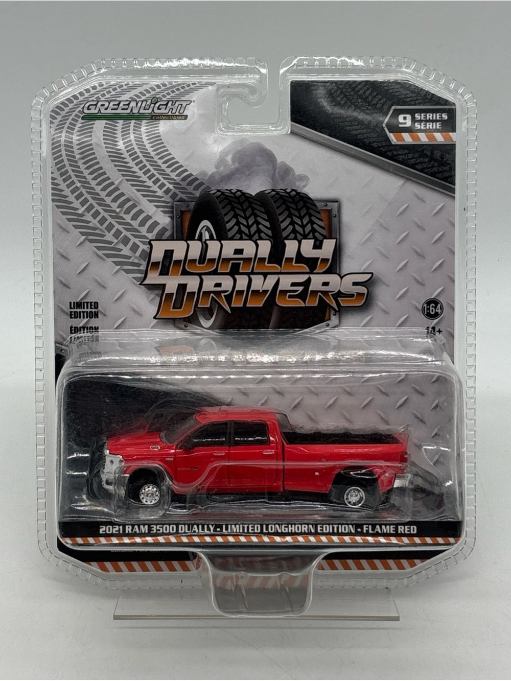 Greenlight Dually Drivers 2021 Ram 3500 Limited Longhorn Flame Red NEW